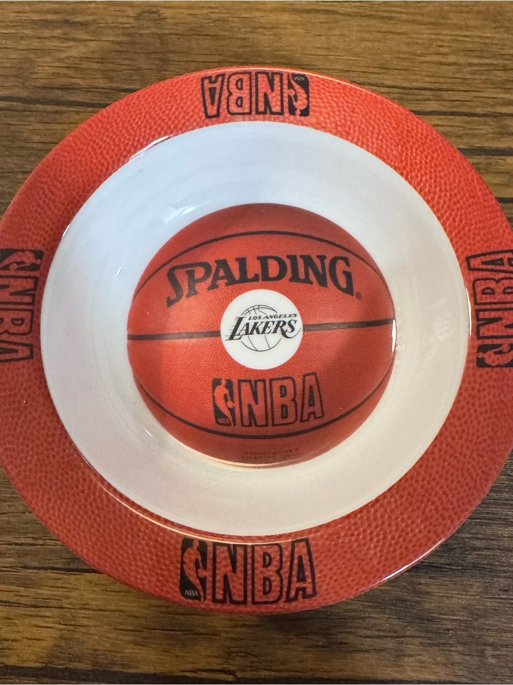 Vintage NBA Los Angeles Lakers Spalding Basketball Melamine Bowl 8"